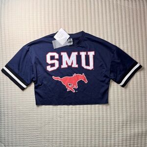 Brand New Gameday Couture SMU Navy Blue Cropped Jersey Top